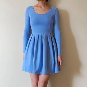 Aritzia Talula Powder Blue Pleated Mini Dress